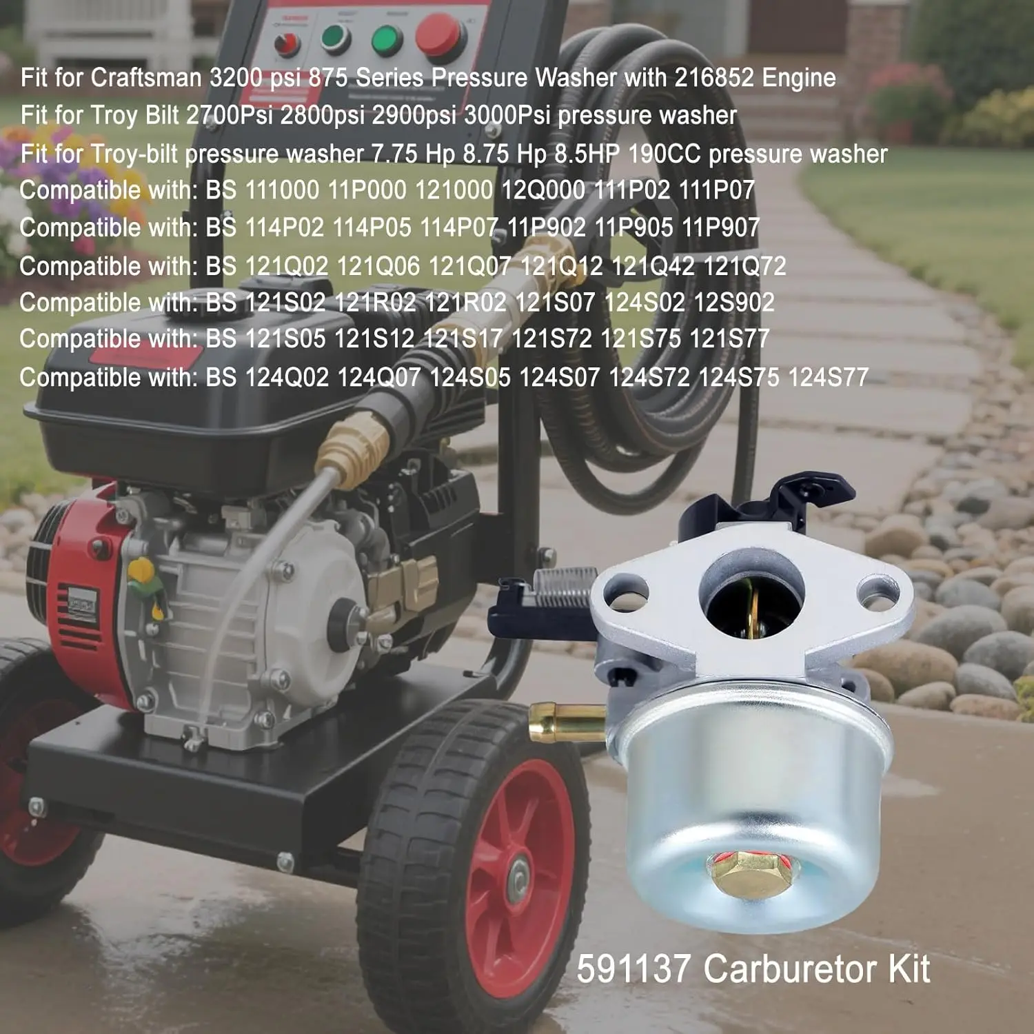For 591137 Carburetor Kit Repl - огляд і ціна Pressure Washer 3000Psi