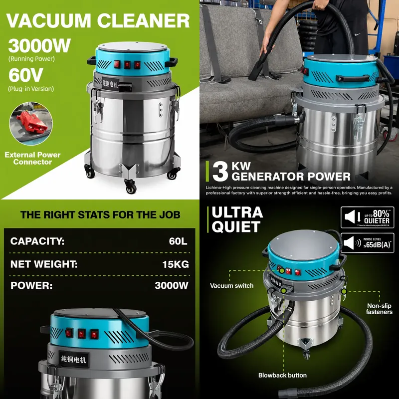Low Noise Wet Dry Vacuum Clean - огляд і ціна Wet Dry Vacuum 60L